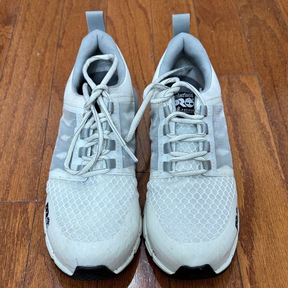 Timberland PRO White and Gray Composite Toe Work Sneaker